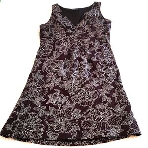 Jones New York Womens Brown Linen Sleeveless V-Neck Fully Lined Dress/Size 12